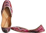 Beaded & Sequin Indian Khussa Belly Dance Shoes for Women Handcrafted Casual Footwear Available in Various Sizes