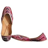 Beaded & Sequin Indian Khussa Belly Dance Shoes for Women Handcrafted Casual Footwear Available in Various Sizes
