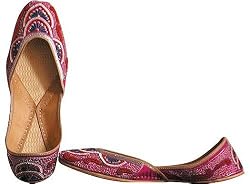 Beaded & Sequin Indian Khussa Belly Dance Shoes for Women Handcrafted Casual Footwear Available in Various Sizes