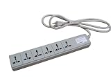 Universal 6 Outlet Power Strip / Surge Protector. 15Amp-110V/240V For Worldwide Use. Model-USP-600.