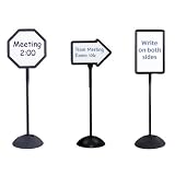 Safco 4117BL Safco Double-Sided Sign, Magnetic/Dry-Erase Steel, 14-1/4x22-1/4, WE, BLK Frame