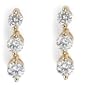 18k Yellow Gold Round 3-Stone Snowman Diamond Earrings (1ctw, H, SI2)