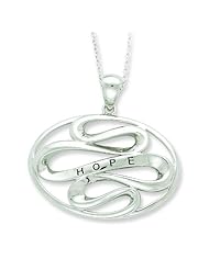Sterling Silver Antiqued Hope 18in Necklace. Metal Weight- 8.22g.