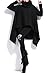ELLAZHU Women Casual Bat Wings Tassel Print Sweatshirt Onesize GY717 Black