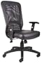 Boss B580 The Web Back And Leather Plus Seat with Web Tension Knob 1 Unit Task Chair, Black