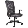 Boss B580 The Web Back And Leather Plus Seat with Web Tension Knob 1 Unit Task Chair, Black