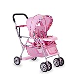 Click for larger image and other views for Joovy Toy Doll Caboose Tandem Stroller - Pink Dot