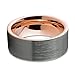 Tungsten Wedding Band Ring 9mm for Men Women Comfort Fit 18K Rose Gold Plated Pipe Cut Flat Brushed Polished Lifetime Guarantee