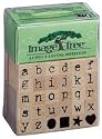 Ek Success Image Tree Wood Handle Rubber Stamp Set, Antique Typewriter Alphabet/Lower