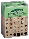Image Tree Wood Handle Rubber Stamp Set: Antique Typewriter Alphabet, Lower