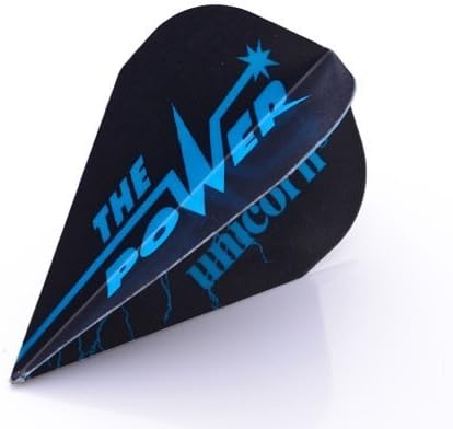 9 x UNICORN DXM PHASE 5 DARTS FLIGHTS BLACK / BLUE THE POWER ( 3 sets )