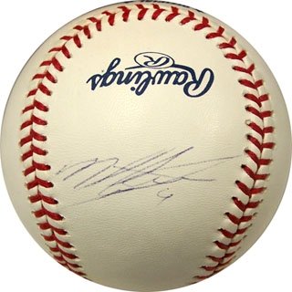 Miguel Tejada Autographed/Hand Signed Baseball (Side Panel)