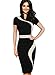 VfEmage Womens Vintage Contrast Colorblock Slim Casual Party Pencil Dress