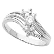 14K White Gold Diamond Ring - 0.25 Ct.
