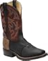 Men's Double - H Wide Square Toe Work Roper Boots, BLACK, 11