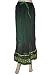 Womens Bohemian Black with Green Lace Work Bellydance Georgette Sheer Long Skirt 37"