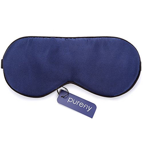 Purefly Sleep Mask Natural Silk Eye Mask for Women,Men,Kids Super Smooth Blindfold for Travel,Shift Work,Meditation