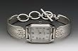 Silver Spoon Toggle Clasp Ladies Rectangular Watch Art Deco