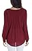 Urban CoCo Womens V Neck Ruffled Shoulder Business Causal Chiffon Blouse Button Down Shirts (Large, Wine Red)
