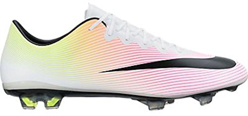 Nike Mercurial Vapor X FG Soccer Cleat (White, Volt, Total Orange)