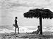 Two Women Under Palm Thatch Umbrella on Beach, Florida Photographic Poster Print by H. Armstrong Roberts, 24x32