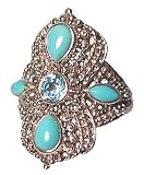 Sterling Silver Turquoise & Blue Topaz Ring