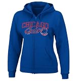 MLB Women's Chicago Cubs The Beauty Long Sleeve Full Zip Fleece Hoodie (Deep Royal, Large)