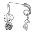 Swaying Flower Cubic Zirconia Drop Earrings