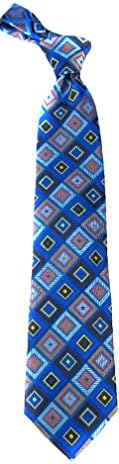 VS-92 - Mens Ultra Modern Tie and Hanky Set - Silk - Blue - Brown - Pink