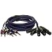 PYLE-PRO PPSN813 - 10 Ft. 8 Channel XLR Male to 1/4'' Male Unbalanced Snake Cable