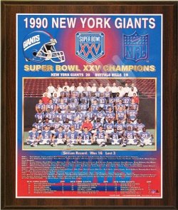 Buy New York Giants 1990 Super Bowl Champions Healy Plaque by Healy