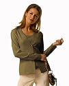 LeComte Damen-Jacke Strick-Jacke Designer-Strick-Jacke oliv