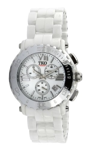 TKO ORLOGI Women's TK581-WS Genuine Ceramic White Silver Multifunction Watch