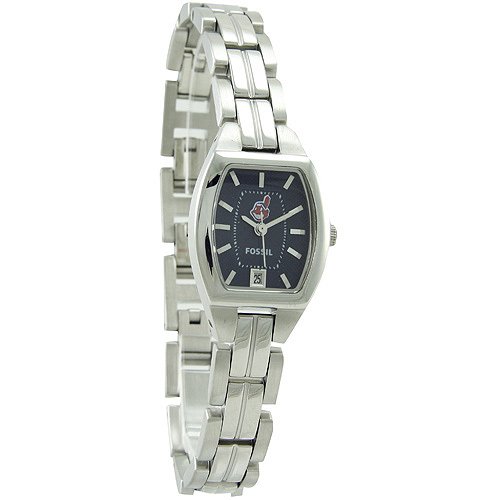 Fossil Cleveland Indians Ladies Stainless Steel Cushion Watch