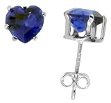 Sterling Silver 6 mm Heart Shape Sapphire Blue Cubic Zirconia Stud Earring 41DVw6tOEiL. SL160 Sterling Silver 6 mm Heart Shape Sapphire Blue Cubic Zirconia Stud Earring