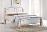 Tetras 3Ft Beech / Silver Slatted Single Bed Frame