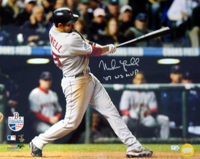 Mike Lowell Autographed Boston Red Sox 16x20 Photo 07 WS MVP Batting Horizontal MLB Holo