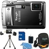 Olympus TG-810 14MP 5X Digital Camera Black w/ 8GB SD Memory, Card Reader,  ....