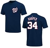 Washington Nationals Bryce Harper Navy Name and Number T-Shirt