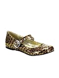 Gold Glitter Cheetah Print Maryjane Flat Shoe - 7