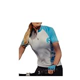 Ladies Sublimated Turquoise Print Cycling Biking Jersey