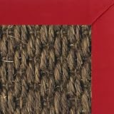 IMAGE OF Sundown Sisal Rug with Red Designer Cotton Binding - 3x8