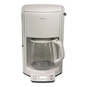 Krups FME2 12-Cup Programmable Coffeemaker with Glass Carafe, White