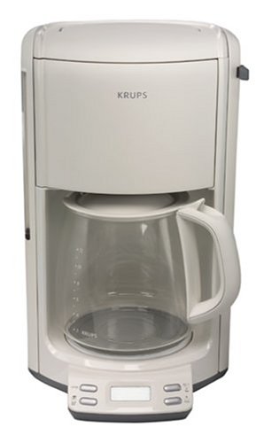 Krups FME2 12-Cup Programmable Coffeemaker with Glass Carafe, White