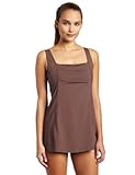 Calvin Klein Women's Pleat Front Swimdress, Smoke, 10
