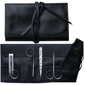 Rubis 4 Piece Manicure Set in Leather Pouch