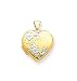 14k Heart Locket with Rhodium Flower
