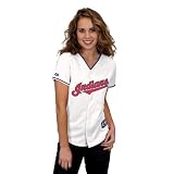 Cleveland Indians Majestic Women's Home White Replica Jersey