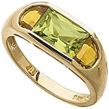 Peridot and Citrine, 14Kt. Yellow Gold. Peridot and Citrine Fashion Ring