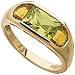 14Kt Yellow Gold Extensive Peridot and Citrine Fashion Ring